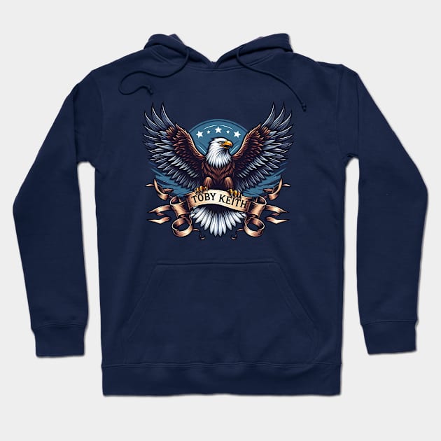 An eagle holds a sign that says Toby Keith Hoodie by StyleTops